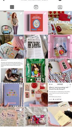 a collage of photos showing different things on the page, including books and magazines