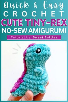 crochet cute tiny - trex no - sew amigurum by sweet softies