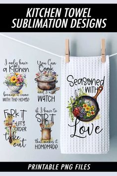 kitchen towel sublimation designs are available for purchase