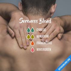 Soreness Blend — Essential Oil Diffuser Blend Essential Oil Aphrodisiac, Essential Oil Beauty, Essential Oils For Pain, Doterra Diffuser Blends, Oil Diffuser Recipes, Essential Oil Blends Recipes