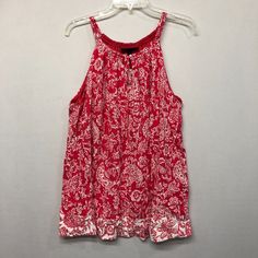 This Listing Is For A - Nwt Lane Bryant Women Floral Boho Sleeveless Tank Top Blouse Size 18 Red Condition: New With Tags See Pictures For Measurements & Any Additional Material Details. Red Floral Print Sleeveless Blouse, Bohemian Red Cotton Tank Top, Red Floral Print Cami Top, Red Floral Print Sleeveless Tank Top, Red Sleeveless Tank Top With Flag Print, Tank Top Straps, High Neck Tank Top, Black Lace Tops, Pink Tank Top