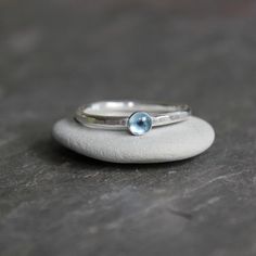 Sterling Silver Tiny Blue Topaz Stacking Ring – AccentYourself Sea Glass Rings, Gemstone Stacking Ring, 4th Wedding Anniversary, Plain Silver Rings, Rings Stacking, Sea Glass Bracelet, December Birthday, Always Shine, Sea Glass Earrings