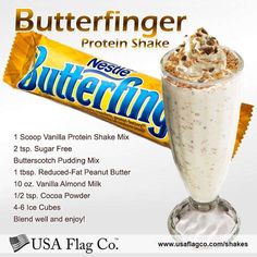 an advertisement for butterfing protein shake