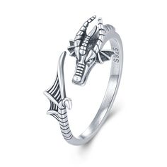 PRICES MAY VARY. 💖【Dragon Design】: The dragon is a mysterious and powerful creature and a symbol of strength and courage. Our unique dragon ring features a realistic dragon design for women and men of all ages that will bring you protection and courage. 💖【Hypoallergenic Material】: This Dragon ring is handcrafted from high quality 925 sterling silver. It is also hypoallergenic, lead-free, nickel-free and cadmium-free, making them safe for those with sensitive skin and suitable for long-term wea Dragon Rings, Dragon Gifts, Realistic Dragon, Gothic Dragon, Dragons Gift, Creative Accessories, Vintage Dragon, Dragon Ring, Dragon Jewelry