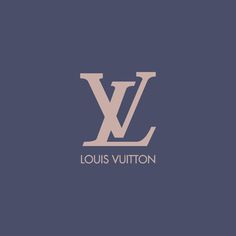 the louis vuitton logo is shown on a dark blue background with white letters