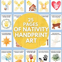 the 25 pages of nativity handprint art