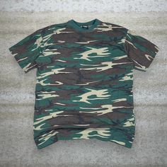 Vintage Hunting Camo Shirt Woodland Cotton Short Sleeve 90s Skate / Streetwear Great Condition: 9/10 Men's Size: 3X-Large Pit to Pit: 25" Length: 34"  Sleeve Length: 6" Hiphop 90s, Vintage Hiphop, 90s Skate, Vintage Hunting, Camo Shirt, Hunting Camo, Skate Streetwear, Camo Shirts, Mens T Shirts