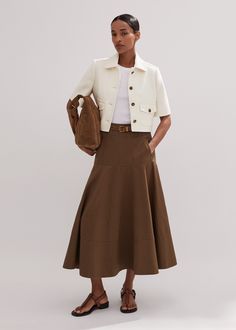 Tweed Short Sleeve Crop Jacket | ME+EM Pleated Skirt Winter, Lisa Fashion, Skirt Suits, Tweed Shorts, Brown Skirt, Skirt Trends, Technology Fashion, Celebrity Lifestyle, Straight Crop Jeans