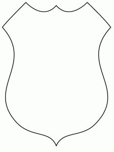 the outline of a police badge