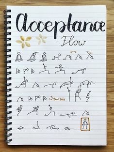 a notepad with writing on it that says, acclplance flow i don't make