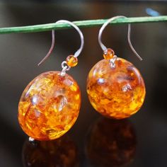 Cheap Handmade Amber Earrings, Handmade Elegant Baltic Amber Earrings, Formal Baltic Amber Earrings, Orange Baltic Amber Pendant Jewelry, Yellow Baltic Amber Earrings, Amber Earrings, Baltic Amber, Cognac, Sale Items