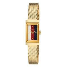 Gucci Watch Women, Gucci Stripe, Gucci Watches, Timepiece Design, Gucci Watch, Frame Collection, Buy Gucci, Mesh Bracelet, Stainless Steel Mesh