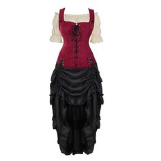 PRICES MAY VARY. Women's renaissance pirate shirts blouse and vest with eyelets and ribbons at the front and ties at the back to adjust the size and fit perfectly over the bodice. Women Pirate shirts Renaissance Vest set Costume £ºpolyester spandex Soft faux fleece fabric Women Pirate shirts set Renaissance Vest Viking Steampunk Cosplay Costume Peasant Bodice Lace-up Waistcoat Halloween black wine red beige dark blue vest brown vest coffee vest This Renaissance shirts Pirate vest set is perfect Peasant Bodice, Pirate Vest, Medieval Costume Women, Women Pirate, Saloon Girl Costumes, Medieval Pirate, Cosplay Wedding, Medieval Costumes, Steampunk Vest