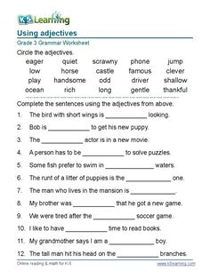 an english worksheet with words and pictures