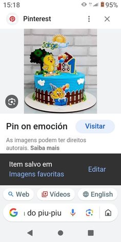 a cake that is sitting on top of a table with the words pin on emotion