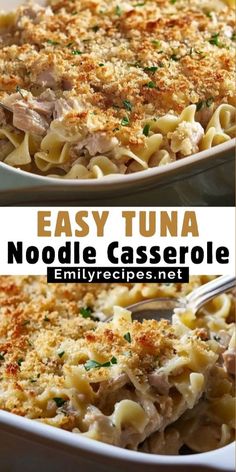 Discover the ultimate comfort dish with this easy tuna noodle casserole. Perfect for busy weeknights, it combines tender pasta, flaky tuna, sweet peas, and a creamy sauce in one satisfying meal. Simple to make and full of flavor, this dish will have your family asking for seconds. Whether you're new to cooking or a seasoned chef, you'll love how effortless this casserole is. Make dinner delightful tonight with this classic recipe!