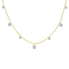 One (1) 14K white gold floating diamond 7 stone necklace with (7) round brilliant cut diamonds of fine (G-H) color and (SI) clarity 65/100CTW on a beaded 16-18inch chain with lobster clasp. Diamond Collection, Station Necklace, Boutique Jewelry, Round Brilliant Cut Diamond, Brilliant Cut Diamond, Stone Necklace, Round Diamonds, Diamond Jewelry, Diamond Necklace