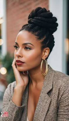 Achieve your hair goals with these simple yet stylish black hairstyles. Perfect for busy days or special occasions. #hairstyles #blackhairstyles #naturalhair #hairinspiration #beauty Quick Braid Styles For Black Women, Updo Bun For Black Women, Long Lasting Hairstyles For Black Women, Twist Updo For Black Women, Interview Hairstyles For Black Women, Everyday Bun Hairstyles, Top Bun Hairstyles For Black Women, High Bun Hairstyles For Black Women, Elegant Natural Hairstyles Black