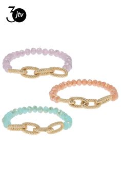 Step up your arm candy game with this vibrant Off Park�� Collection Multi-Color Glass Bead & Link Gold Tone Set of 3 Stretch Bracelet! With a playful mix of hues and textures, these bracelets will add a pop of fun to any outfit. The stretch design ensures easy wear for all wrist sizes while the gold tone accents give off that extra touch of glam. Perfect for stacking or wearing solo, these bracelets are sure to bring some colorful joy into your day! Measures Approximately 0.45"W for one. 7.0" in Candy Games, Arm Candy, Stretch Bracelet, Base Metal, Glass Bead, Easy Wear, Stretch Bracelets, Step Up, Glass Beads