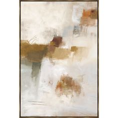 an abstract painting with white and brown colors