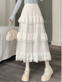 46586629128434|46586629161202|46586629226738|46586629488882 White Full-length Skirt For Spring, White Full Length Skirt For Spring, White Non-stretch Tiered Skirt, Full Length Ruffled Skirt Bottoms For Spring, Casual Full Length White Skirt, Spring Full-length Bottoms With Ruffled Skirt, Casual White Full-length Skirt, Casual White Full Length Skirt, Full-length Ruffled Skirt For Spring