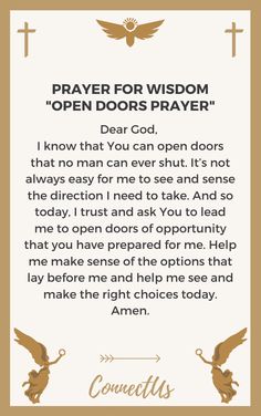 the prayer card for an angel