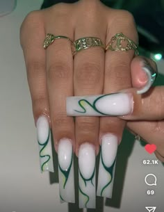 Nail Design Glitter, 2023 Nails, Long Acrylic Nail Designs, Drip Nails, 26th Birthday, Short Square Acrylic Nails, Dope Nail Designs, Long Acrylic Nails Coffin, Her Nails