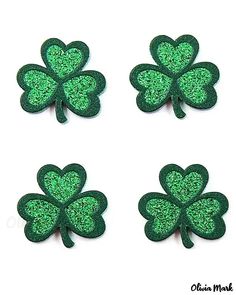 Olivia Mark - 1 Pair St. Patricks Day Glitter Clover-Shaped Earrings Chic Type, Estilo Chic, Saint Patrick, Style Chic, Olivia Mark, St Patricks, St Patricks Day, Glitter, Plants