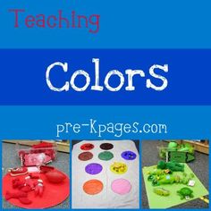 an image of children's art and crafts with the words teaching colors on it