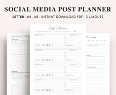 the social media post planner is open and ready to be used for your company's content