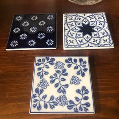 Ceramic Blue Tile Coaster - PLEASE CHOOSE STYLE. Excellent condition. 4" x 4". Blue Tile, Tile Coasters, Blue Tiles, Ceramic Tile, Ceramic Tiles, Barware, Coasters, Tile, Ships