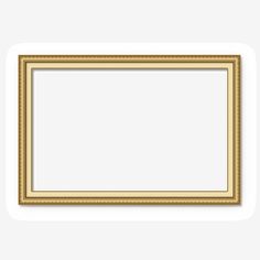 an empty gold frame on a white background