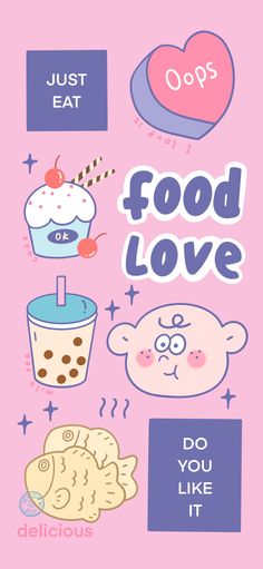 food love poster with different foods on it