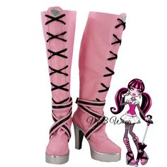 Anime Monster High Draculaura Cosplay Shoes Boots Pink Long Boot Laura Role Play Uniform Halloween Carnival Party Outfit, Monster High Draculaura, Halloween Carnival Party, Anime Monsters, Cosplay Shoes, Halloween Carnival, Carnival Party, Long Boots, Role Play