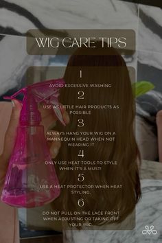 Simple wig care tips to include in your daily / weekly haircare routine that can help elongate the lifespan of your lace front human hair wig!   By following simple steps like these, you’l be able to keep your lace front wig looking better, longer!   #wig #wigcare #haircare #lacefrontwigs #howto #haircareroutine #wigstyling Wig Care Tips Human Hair, Wig Maintenance Tips, Wig Essentials, Wig Maintenance, Wig Care Tips, Wig Care, Haircare Routine, Wig Install, Big Curly Hair