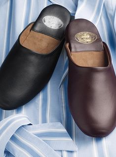 The Edward Backless Calf Skin Slippers with Non-Slip Soles Thai Clothes, Classic Slippers, Bedroom Slippers, Awesome Shoes, Leather Slippers, Fall Shoes, Mens Slippers, Spring Collection, Nice Shoes