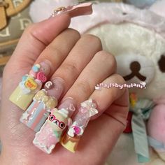 nailsbyaulani Candy Nails Acrylic, Neopolitan Nails, Lilac Nails, Duck Nails, Cute Acrylic Nail Designs, Pretty Gel Nails, Soft Nails