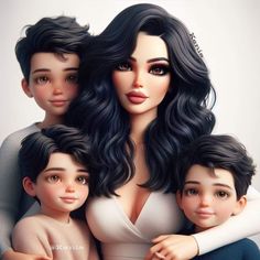 an image of a woman with three children