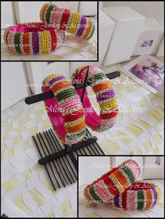 3d Maggam Work, Embroidered Bangles, Maggam Work Bangles, Silk Thread Earrings Designs, Fabric Bangles, Silk Thread Bangles Design, Silk Bangles, Silk Thread Earrings, Thread Bangles Design