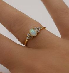 Opal Promise Ring, White Opal Ring, Opal Engagement Ring, Ring Opal, Promise Ring Gift, Fire Opal Ring, Opal Engagement, Engagement Rings Opal, Opal Stone