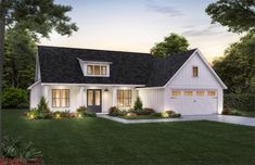 this is an artist's rendering of the farmhouse style house plans that are available for purchase