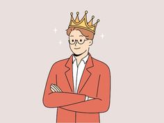 a man in a suit with a crown on his head