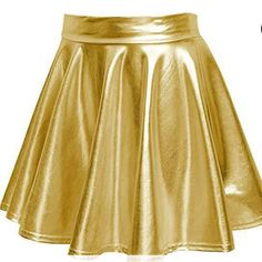 Any Questions Please Ask Or See Pics. Night Club Skirt, Rave Skirt, Flared Skater Skirt, Shiny Skirts, Long Midi Skirt, Performance Stage, Gold Skirt, Look Short, Metallic Look