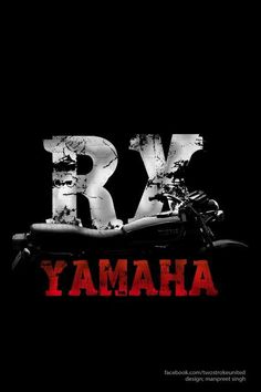 a motorcycle with the words r y yamaha on it's back end in front of a black background