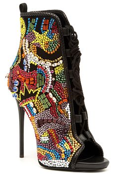 Giuseppe Zanotti 2015 Spring-Summer High Heel Gladiator Sandals, Open Toe Ankle Boots, Rhinestone High Heels, Giuseppe Zanotti Shoes, Lace Up Booties, Hot Shoes