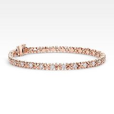 Blue Nile Studio Rose Petal Diamond Bracelet in 18k Rose Gold (2.5 ct. tw.) Diamond Bracelet Design, Black Gold Jewelry, Diamond Necklace Designs, Jewelry Bracelets Gold, Diamond Bangles Bracelet, Sterling Bracelets, Bracelet Design, Rose Gold Bracelet