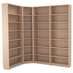 an empty bookcase is shown with no doors on the front and side shelves in the back