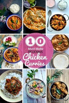 the top ten most delicious chicken curries in the world, including rice and meat