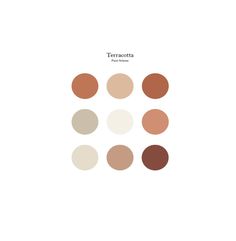 the terracotta color scheme is shown in several different shades and sizes, including dark brown