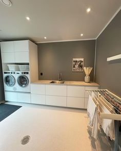 the laundry room is clean and ready for us to use in its new owner's home